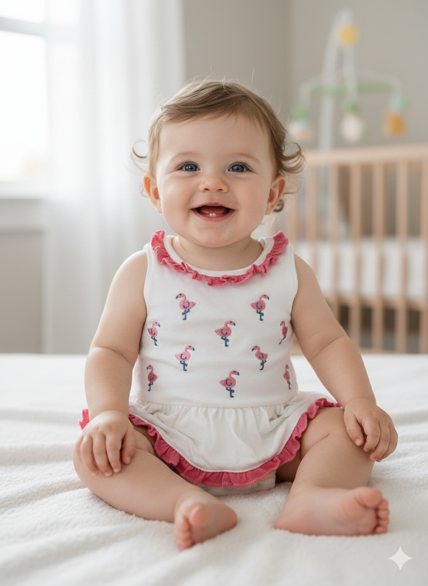 Pink flamingos -Onesies frock