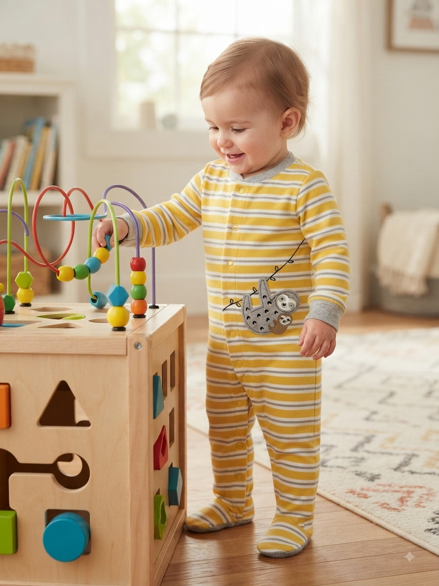Yellow stripes with shoe - Baby high quality jumpsuit