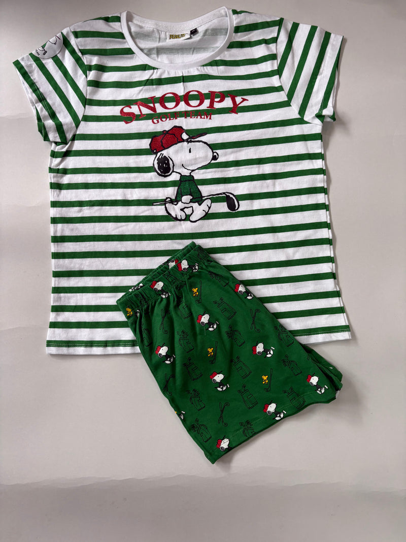 Snoopy Golf Team- Half sleeve Shorts Set