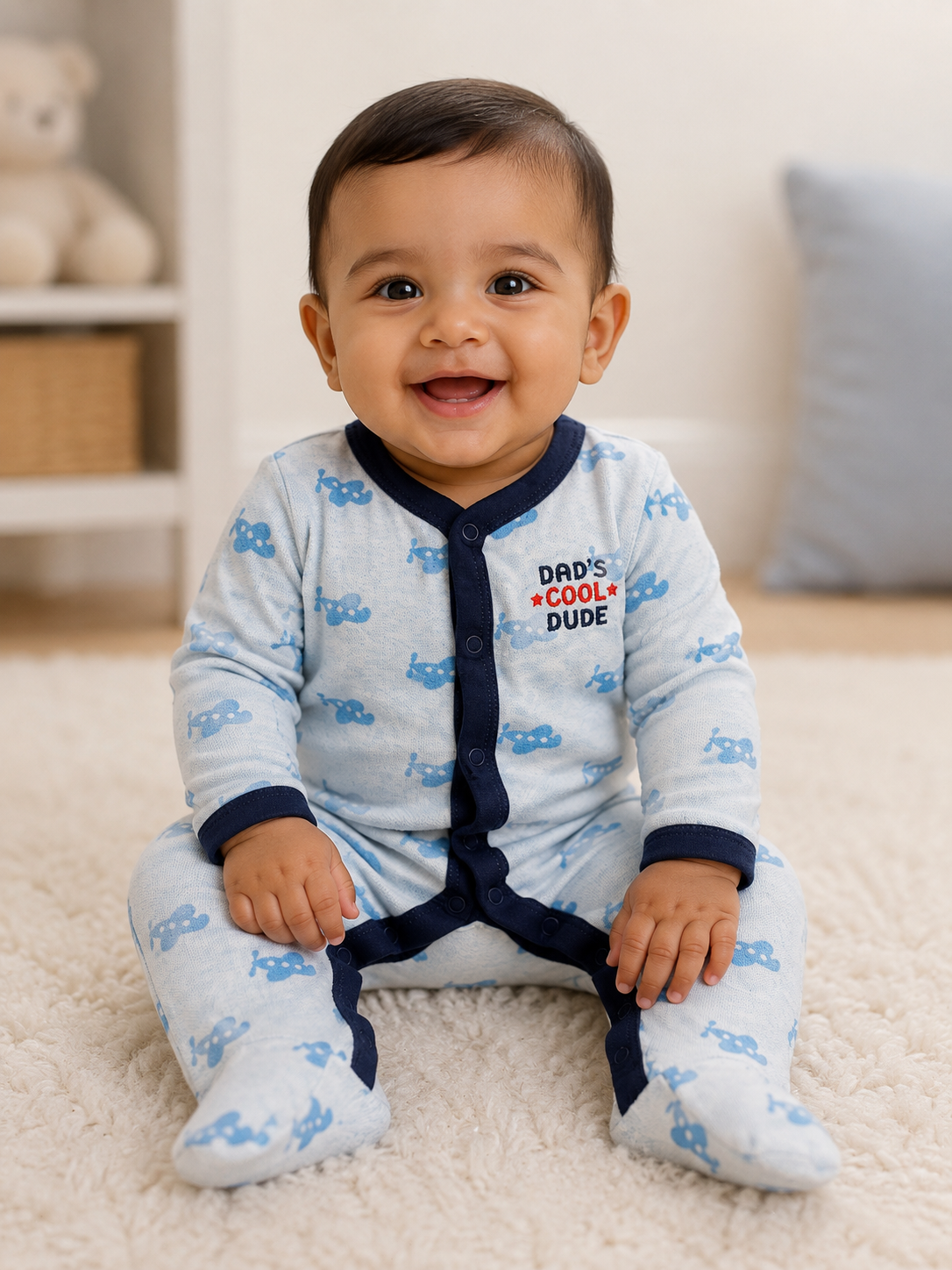 Light blue aeroplane -full Jumpsuits