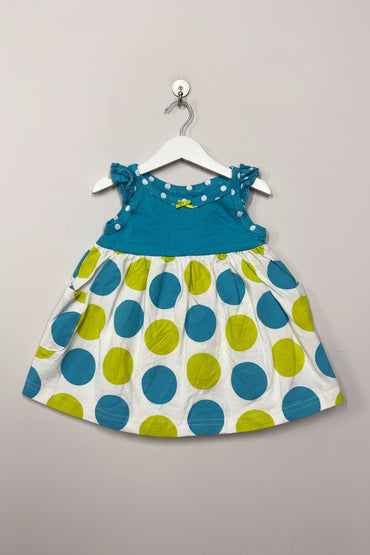 Blue with circle -Sleeveless Frock