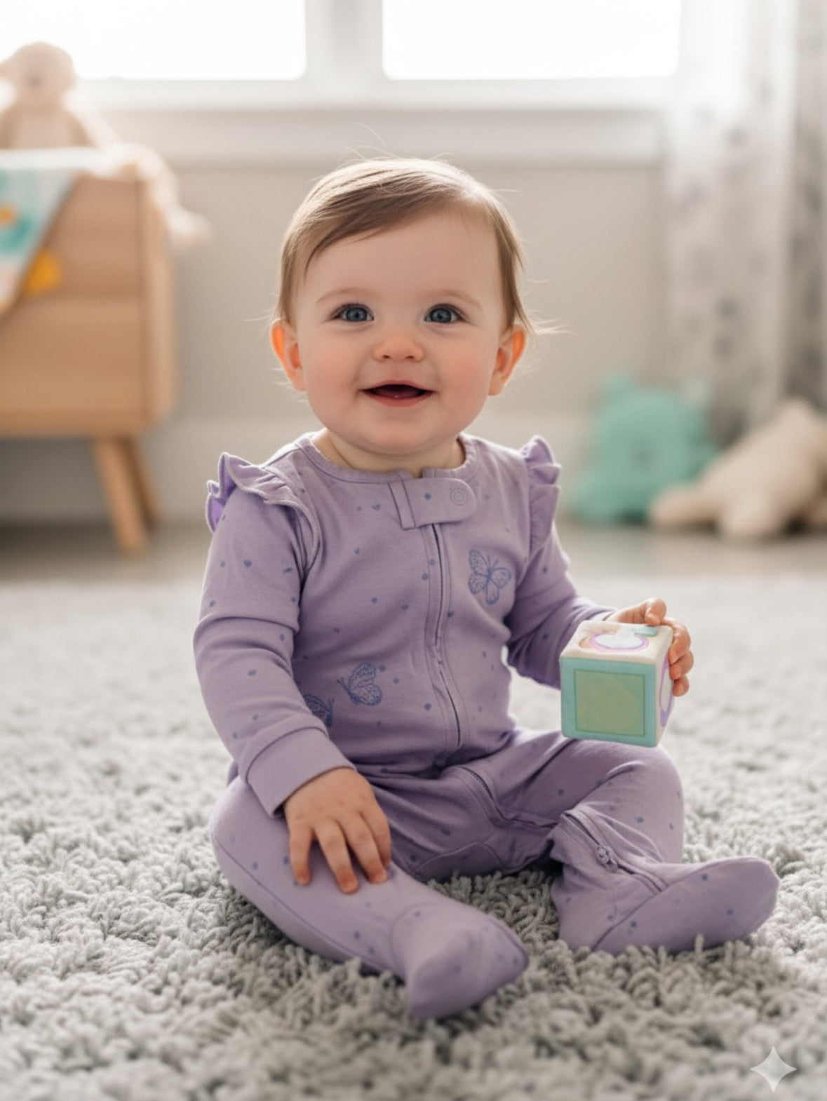 Violet butterfly - High Quality Baby Jumpsuit