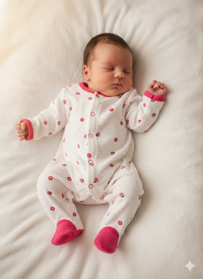 Red flower with bug 🐞- Baby full Jumpsuits