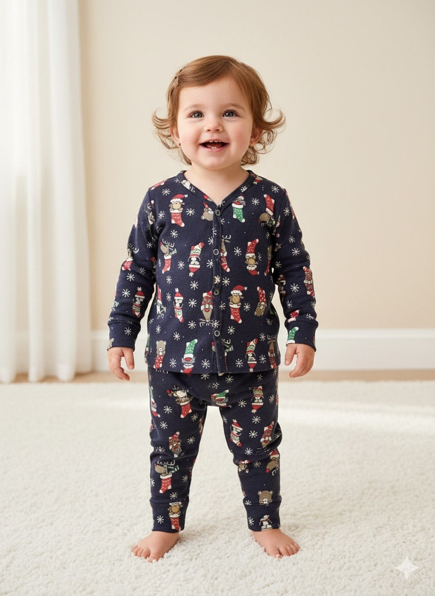 Full Sleeve Baby Jabla Navy Christmas