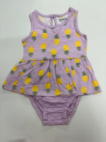 Yellow pine apple -Onesies  frock