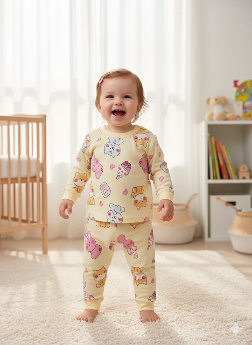 Premium loop net winter wears IN-12/004 Light Yellow Character