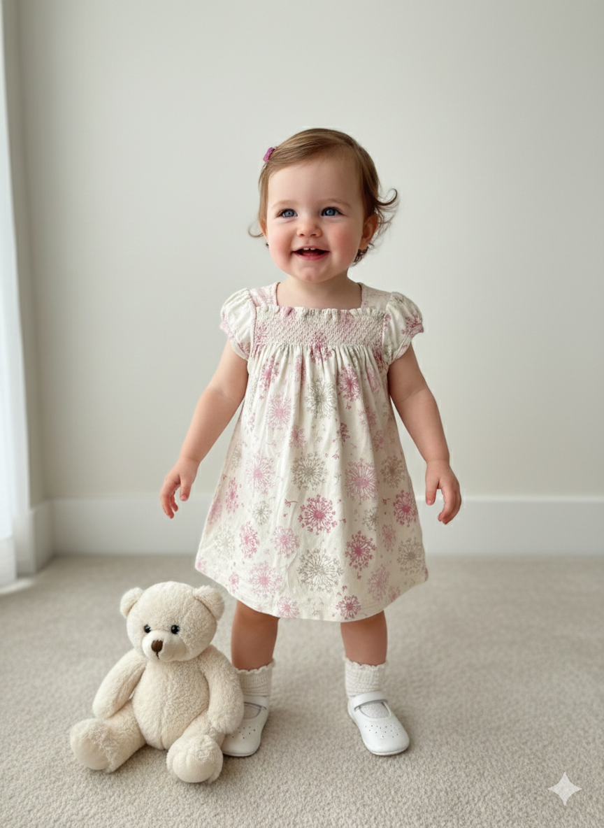 pink -Baby half Sleeve frock