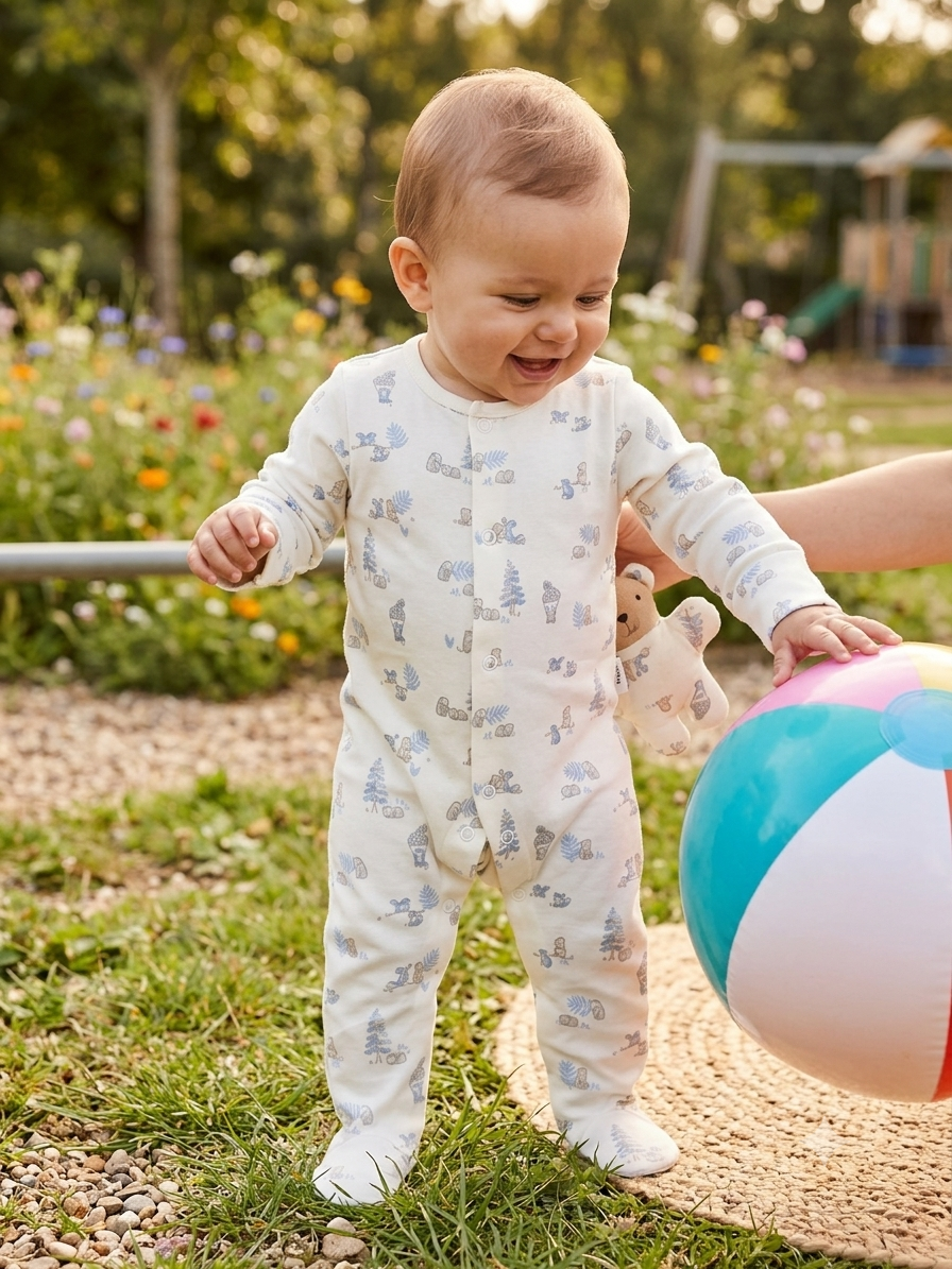 White Blue Fish Baby Full Jumpsuits