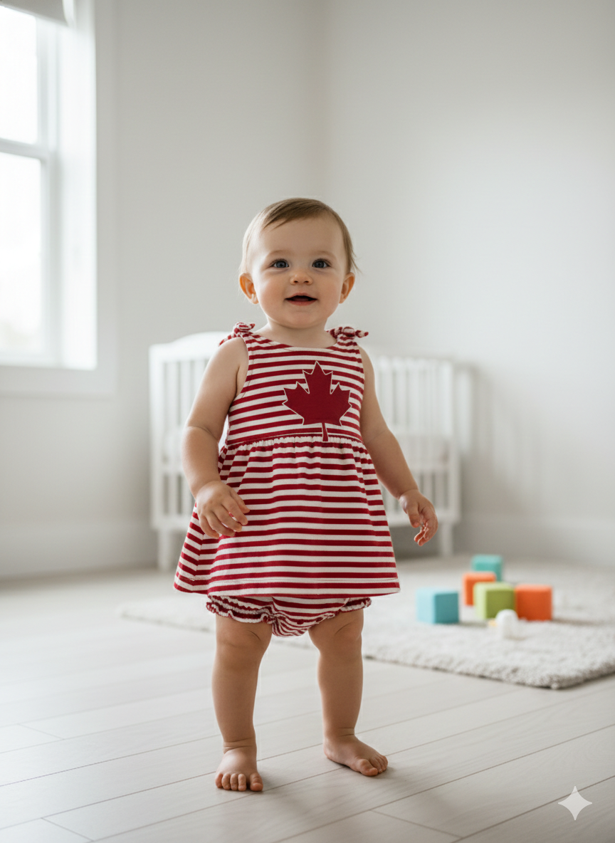 Red leaf  -Onesies frock