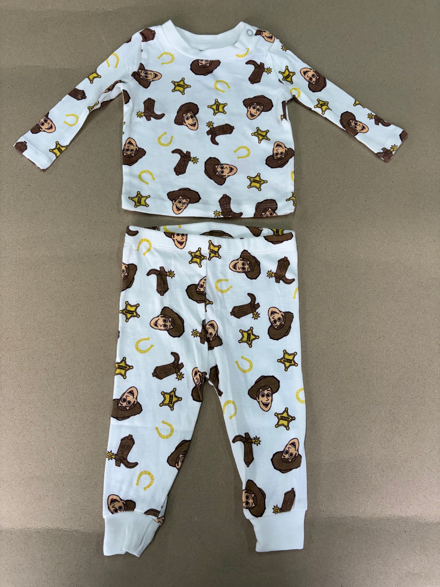 Baby white character print -Co-ord sets Full (snap button)