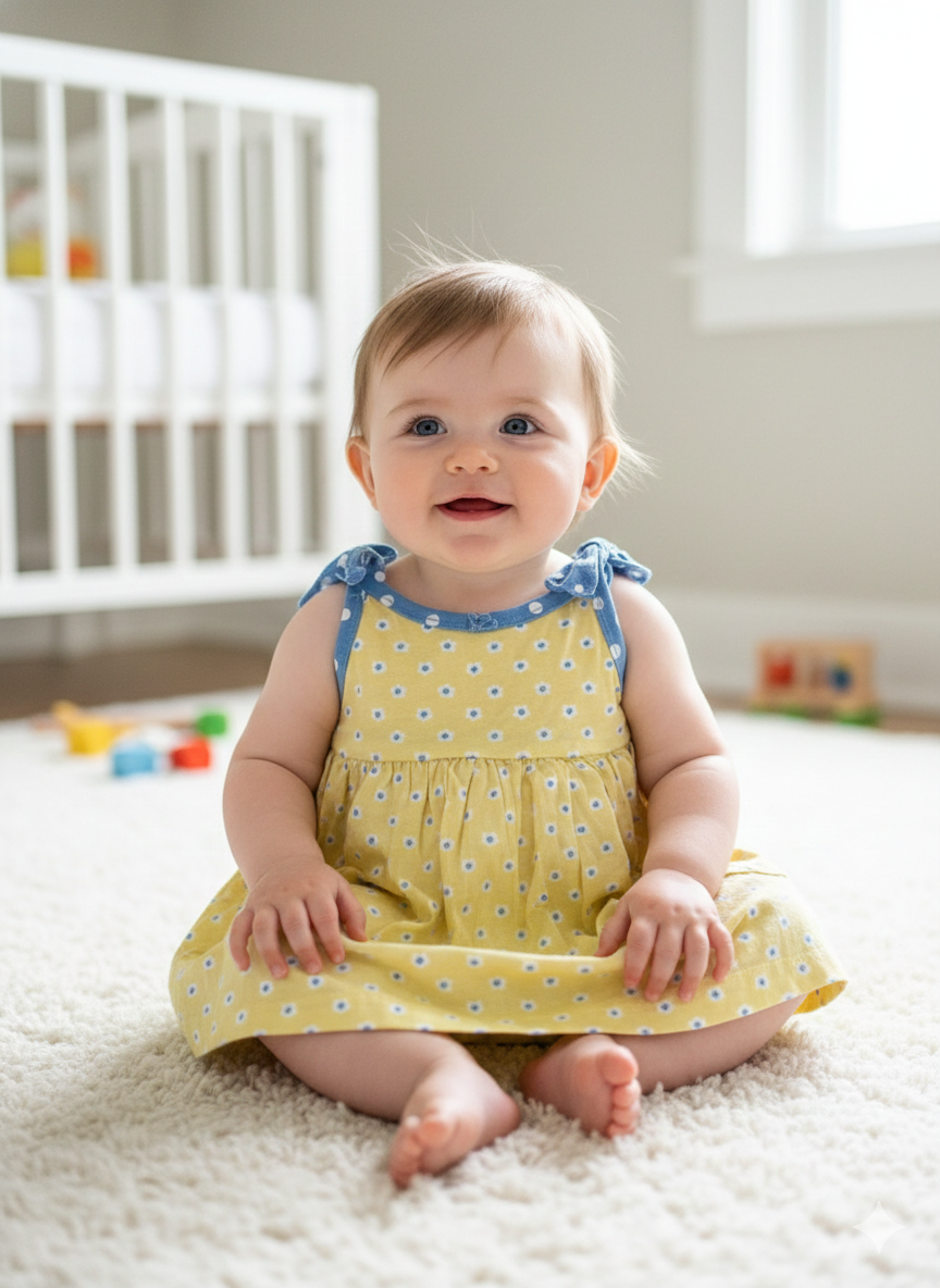Yellow with packet -Sleeveless Frock