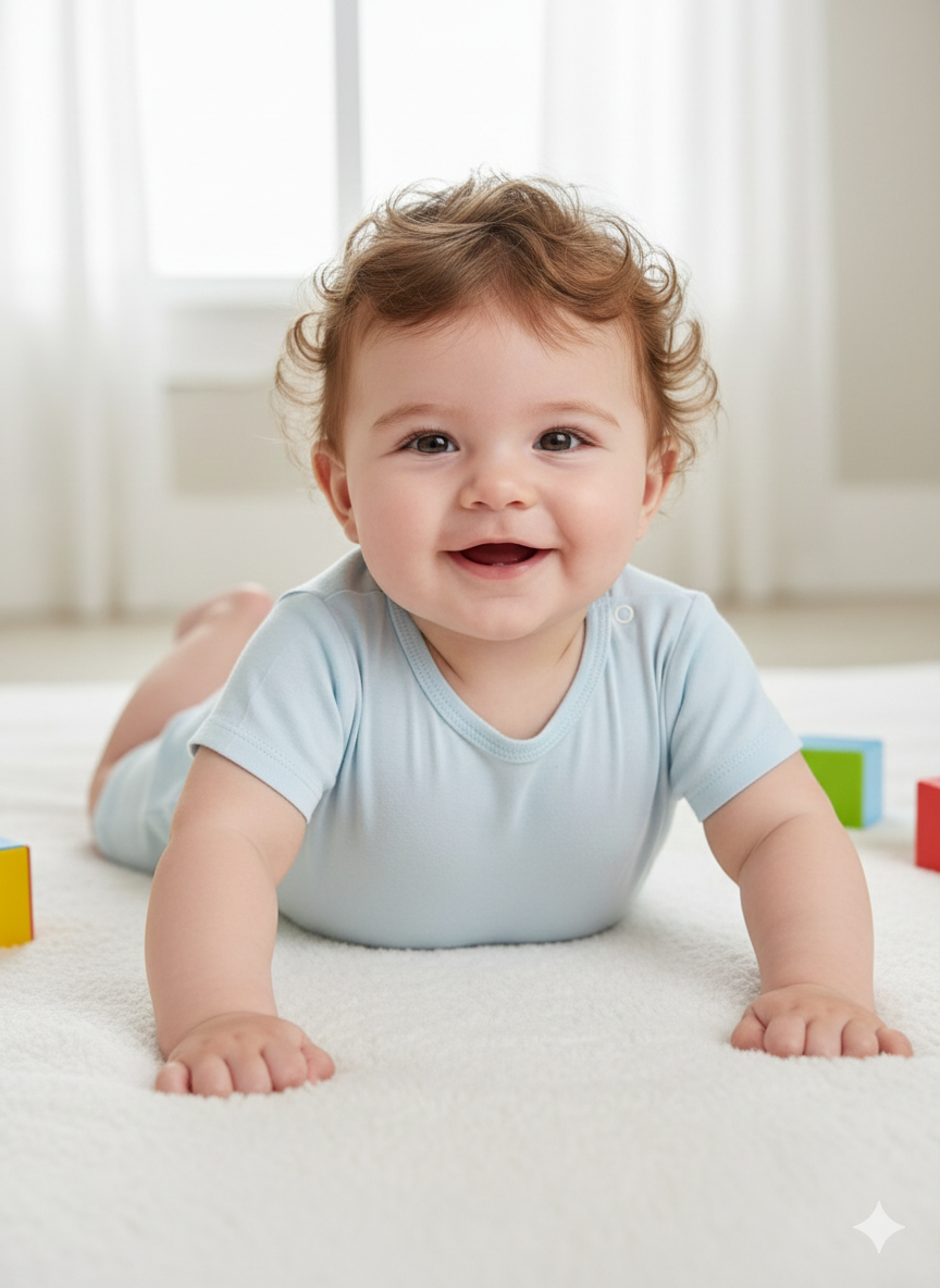 Sky blue -High  Quality Baby half Jumpsuits