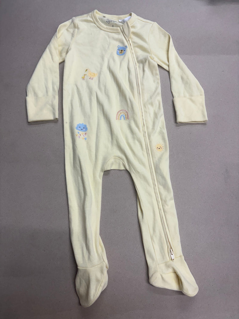 Yello with 🐻🪿 🌧️ 🌈 with shoe-high Quality Baby Jumpsuit