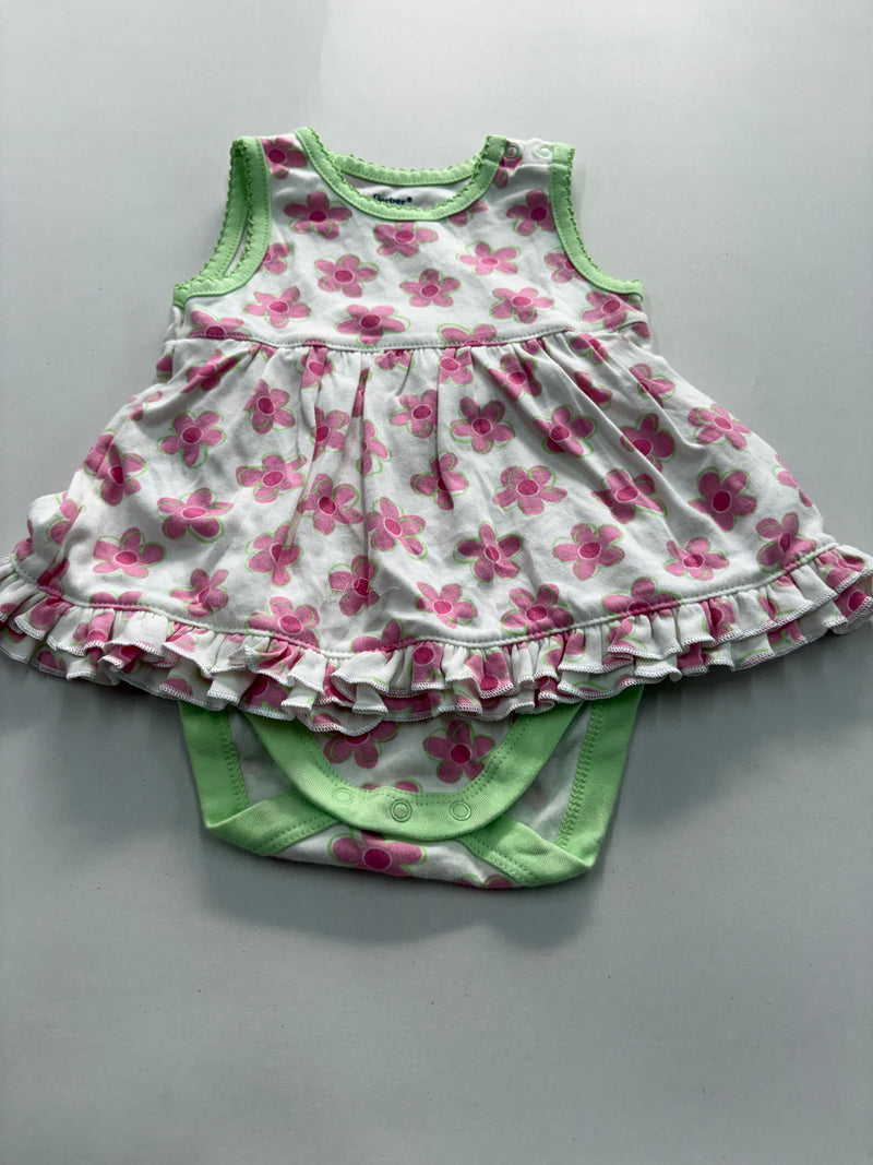 Green  with pink Onesies frock