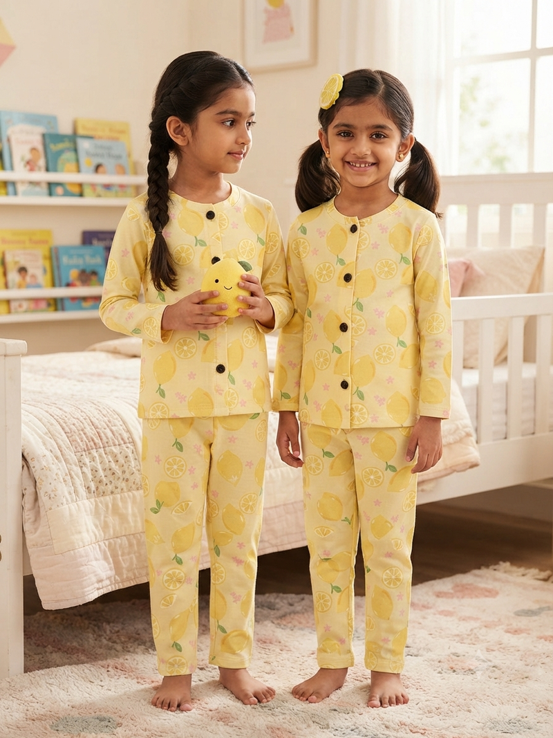 Premium winter wears, Front open ￼ Lemon, yellow with lemon, theme LoopKnit-5