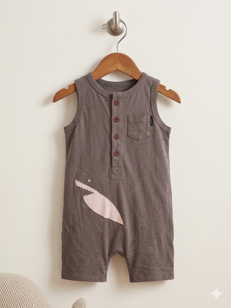 Grey shark - baby half Jumpsuit