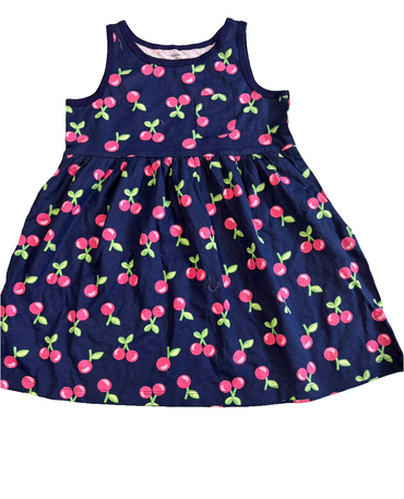 Navy with pink cherry-baby frock