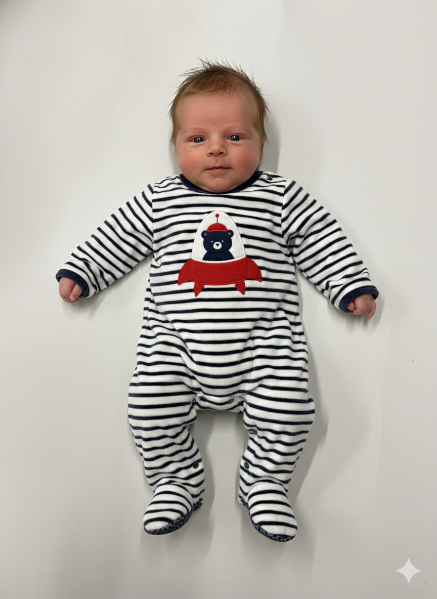 Navy airoplane with teddy -Baby full Jumpsuits