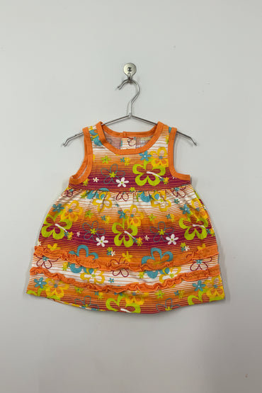 Orange flower -Baby Sleeveless frock