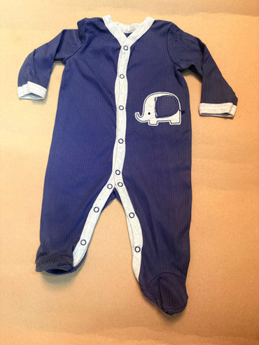 Steel Blue with shoe (snap button)- Baby Jumpsuit