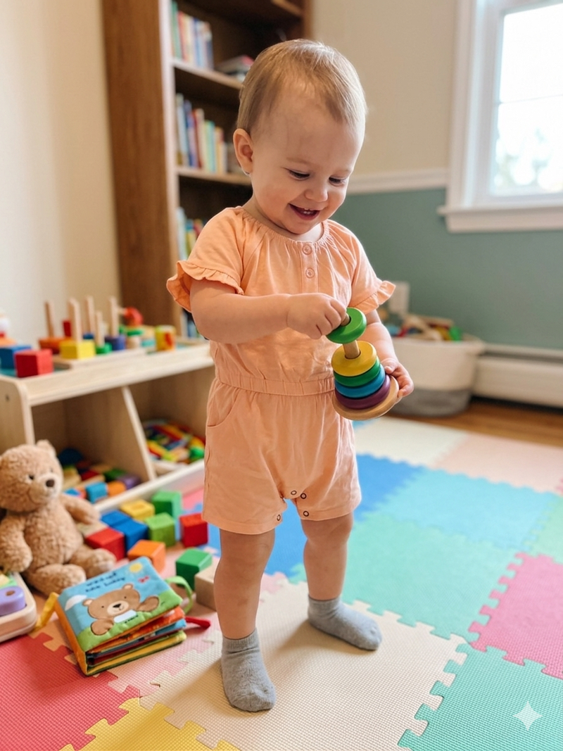 Orange- baby half Jumpsuit