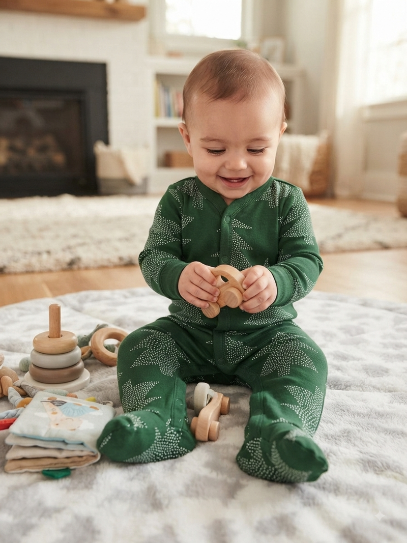 Green tree 🌲 with shoe- Baby high quality jumpsuit