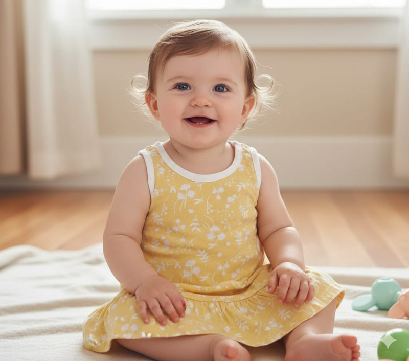 Yellow -baby sleeveless top