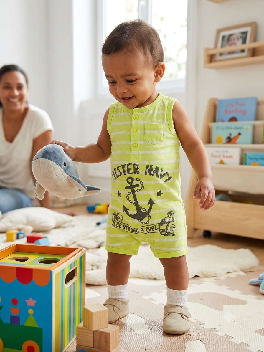 Mister Navy-baby half Jumpsuit