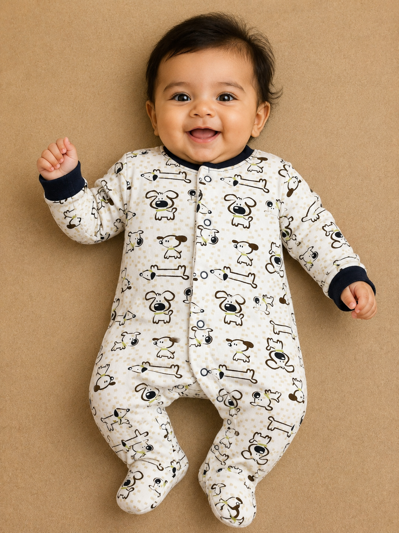 white dog-Baby full shoes Jumpsuits
