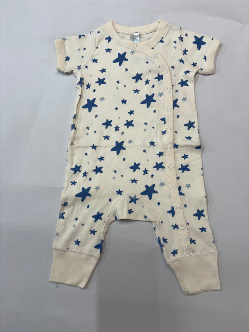 White with blue Star -Baby Half Jumpsuits