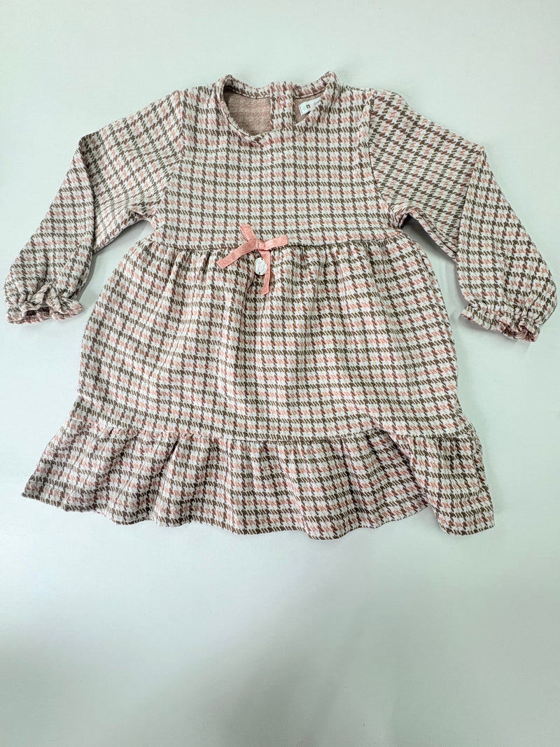 Brown checked -Girls Frock