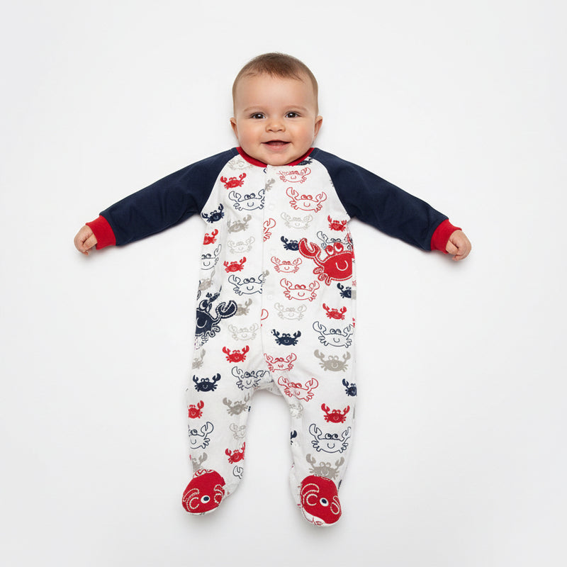Navy blue frag crabs🦀 - Baby Jumpsuits