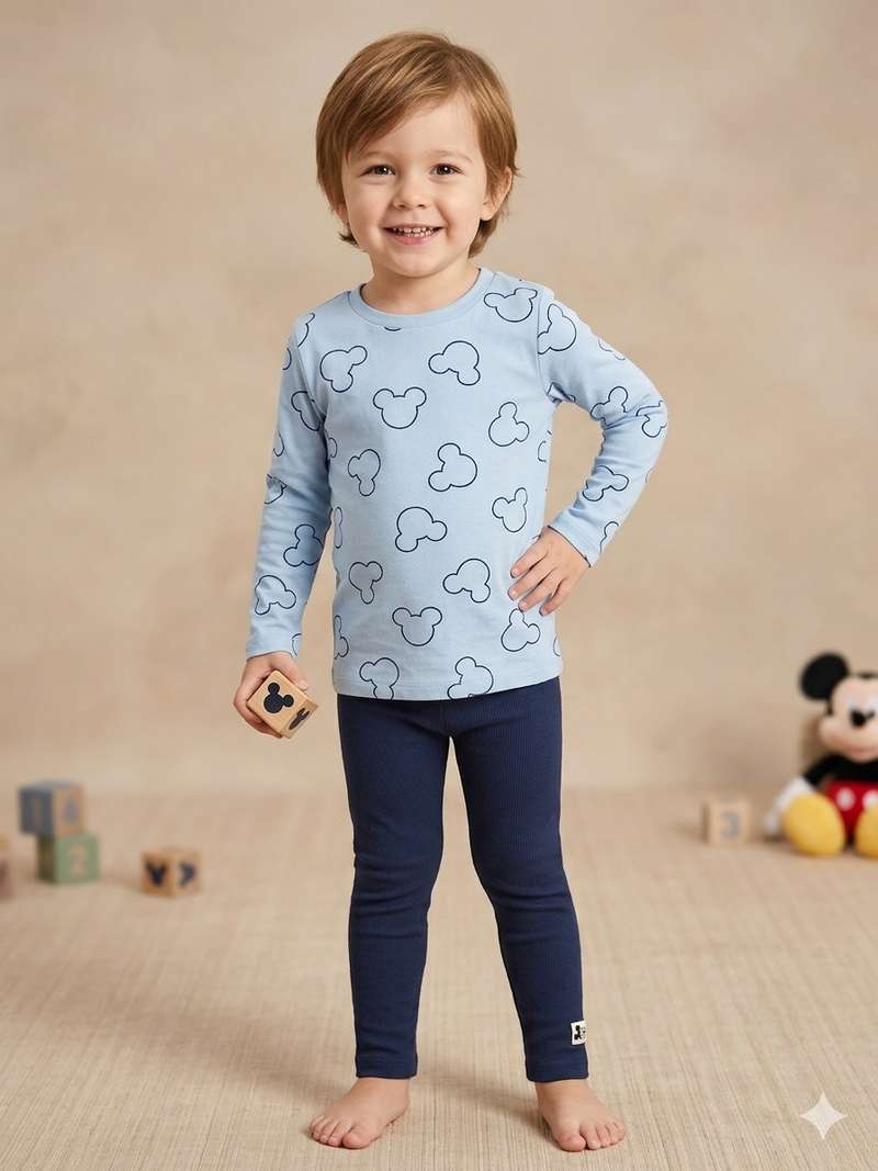 Mickey face navy -Full (snap button)