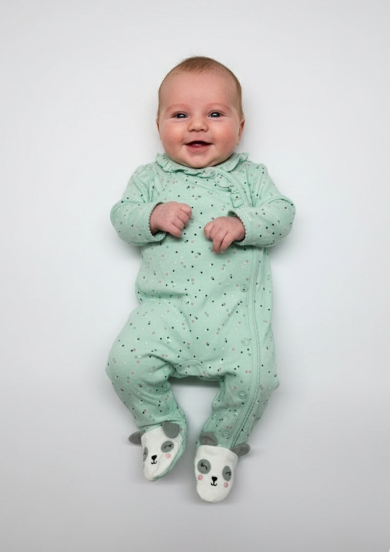 Baby green dot-Jumpsuits high quality