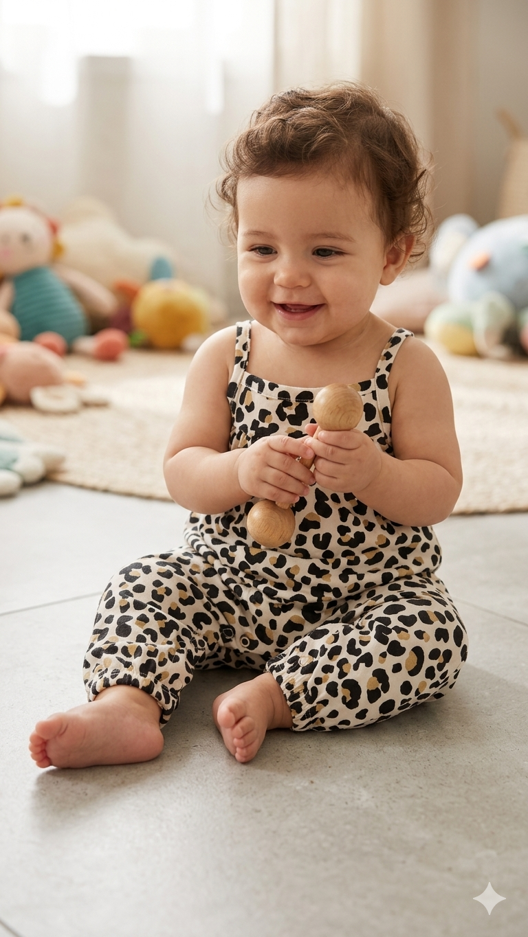 Sleeveless leoprad -Baby Jumpsuits