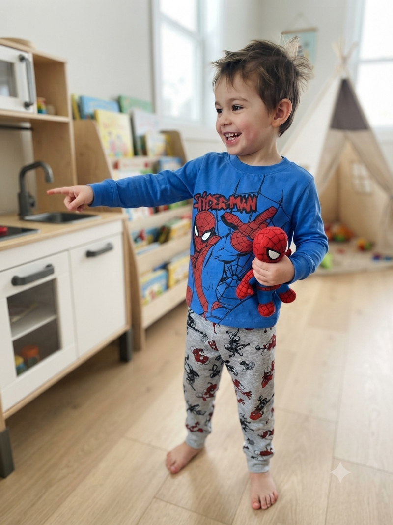 Blue with Spiderman -Kids Full Sleeve Set