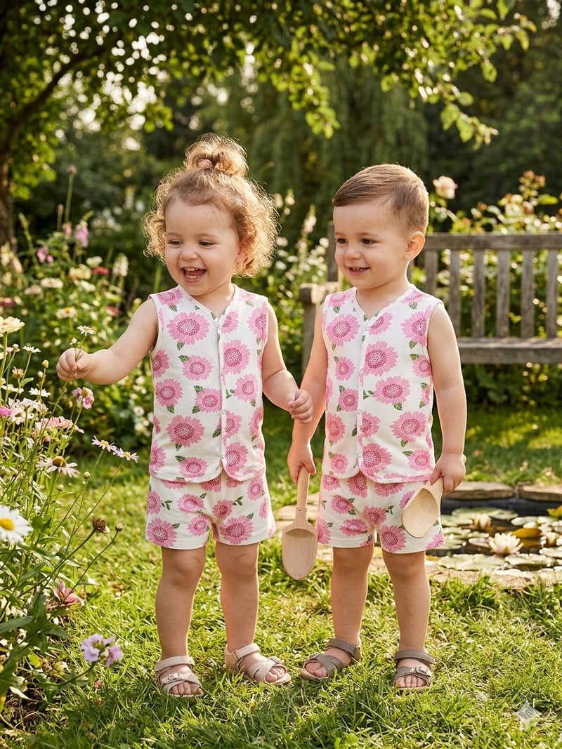 - Sleeveless Jabla shorts set