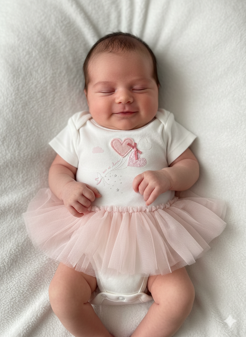 Pink heart full of love - Onesies net frock