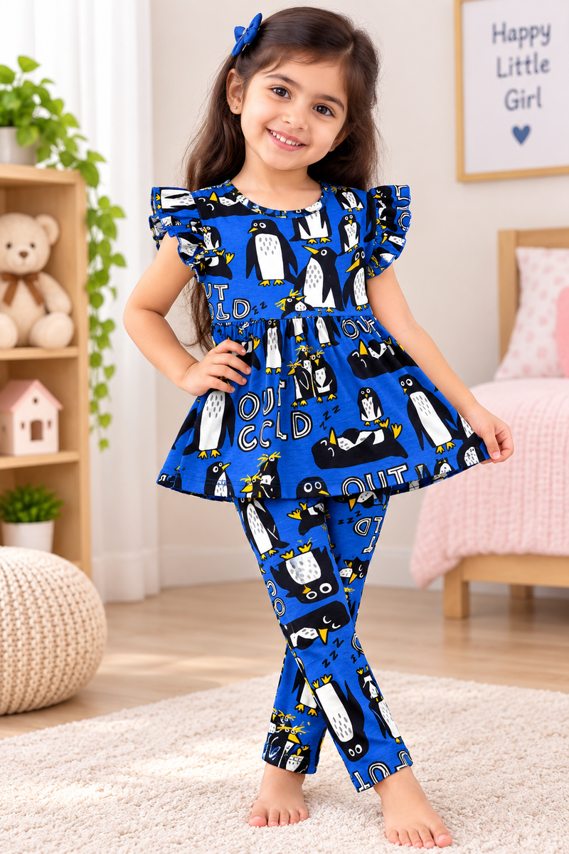 Penquin Peplum Co-ord Girls set