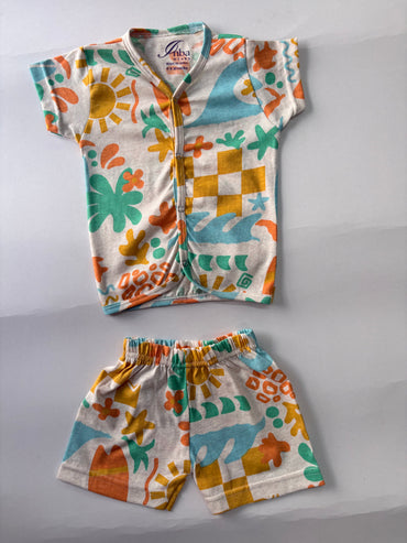 Beach theam -Half Sleeve Jabla Short sets