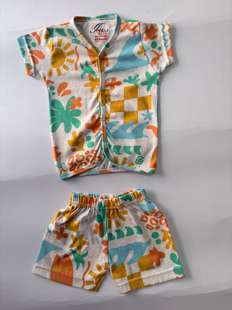 Beach theam -Half Sleeve Jabla Short sets