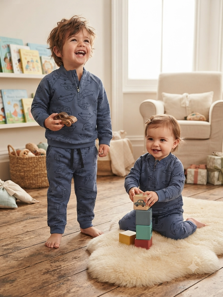 Blue with car 🚙 - Baby winter set