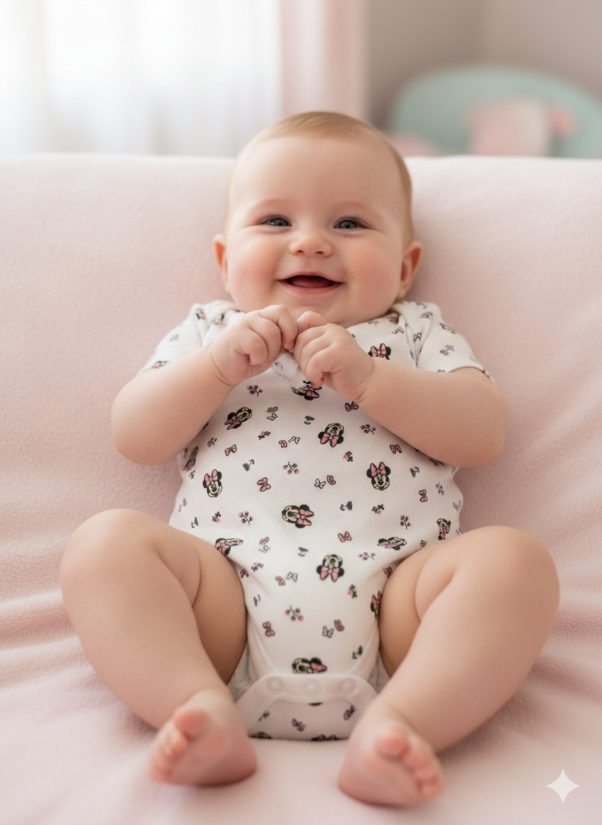 White with Mickey - Baby Romper