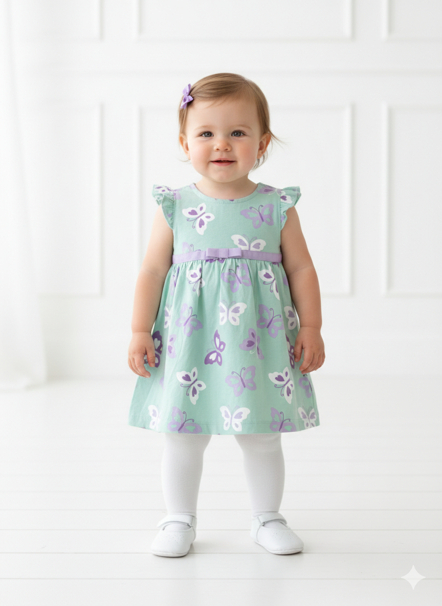 Violet butterfly- Baby Sleeveless Frock