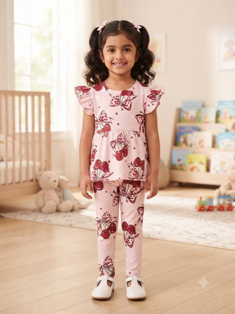 Beautiful butterfly, peplum co - ord girls set Sep