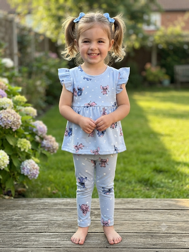 Sky, blue, green Peplum Co-Ord Girls Set