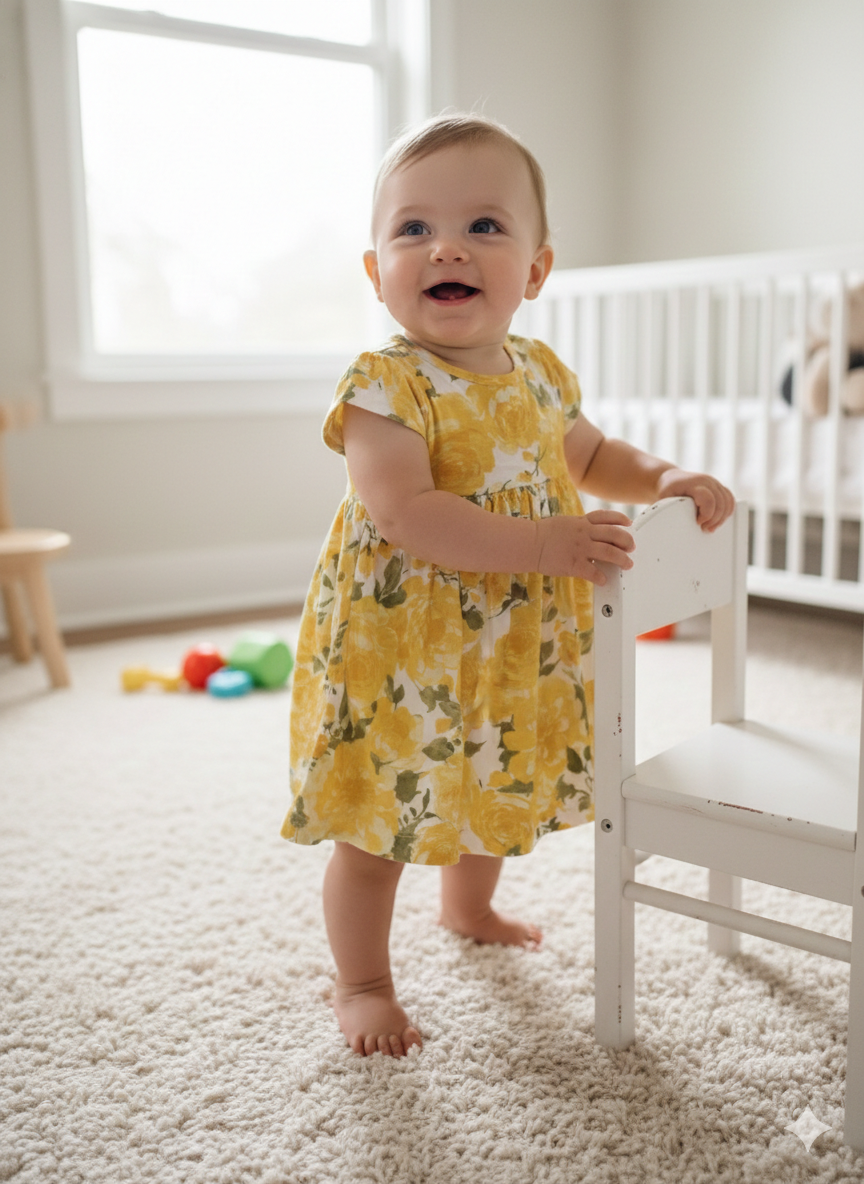Yellow rose- Onesies frock