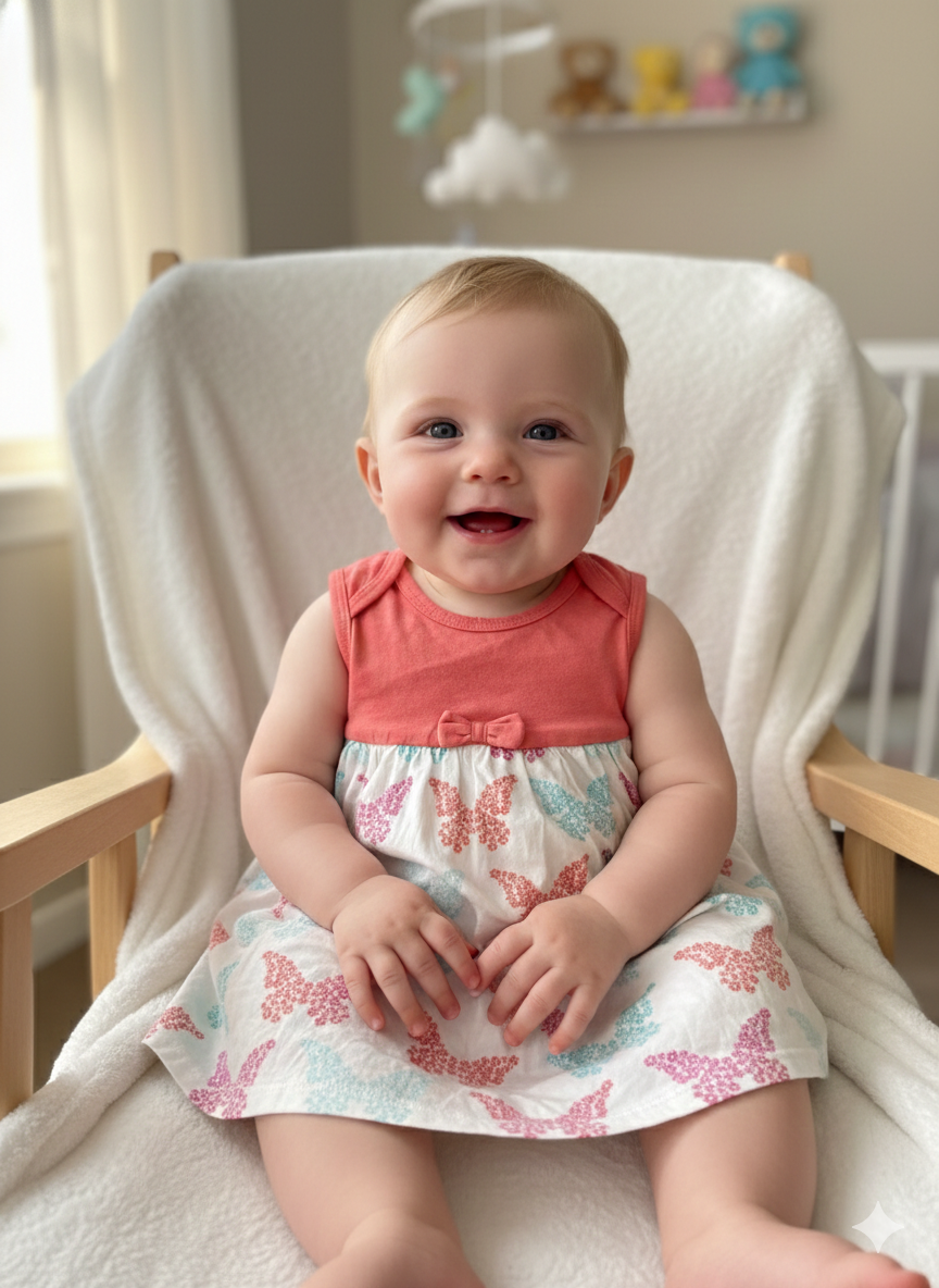 Orange Butterfly- Sleeveless frock