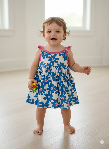 Blue -Baby Sleeveless Frock