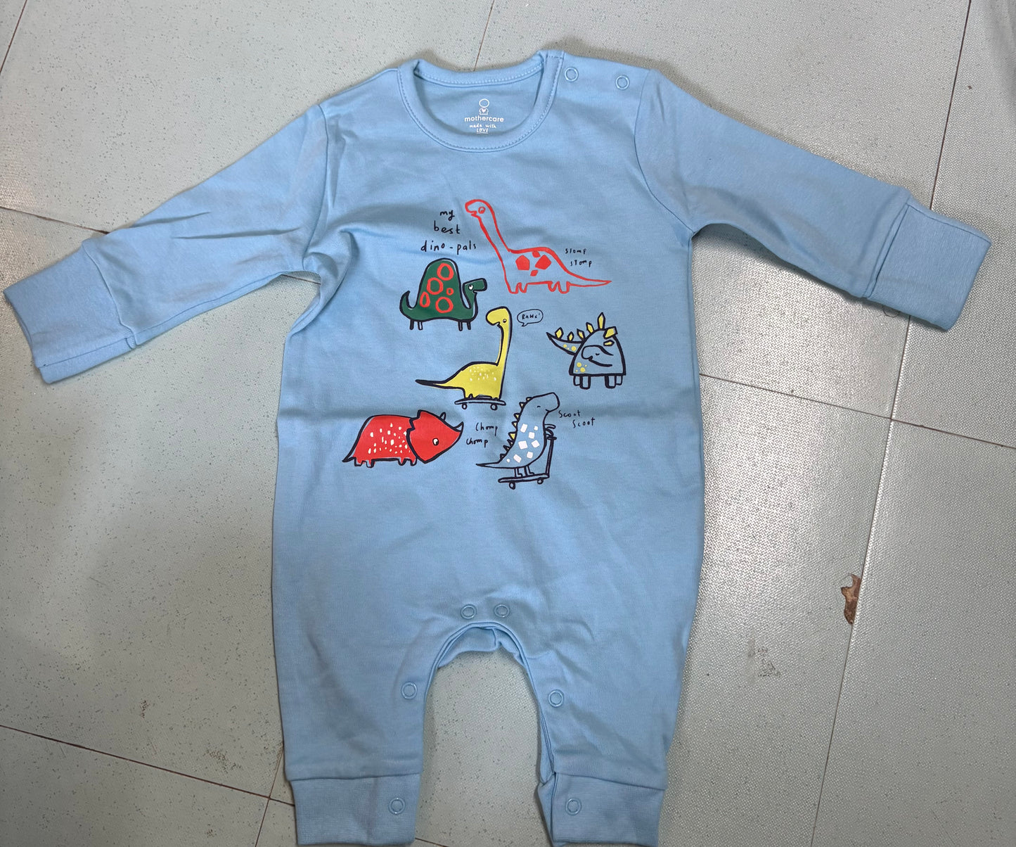 Blue wite my best Dino pals-Baby full Jumpsuits
